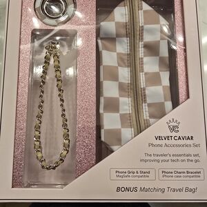 Velvet Caviar Gold and Cream Phone Accessories Set